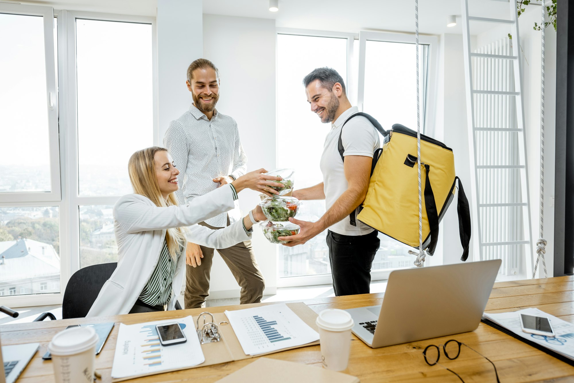Delivering business lunches for the office workers